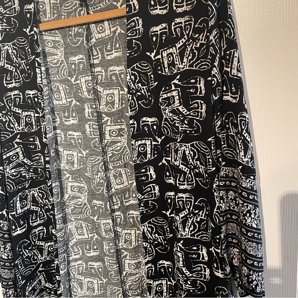 Merona Elephant Print Kimono with Fringe Hem size M/L - Picture 2 of 14